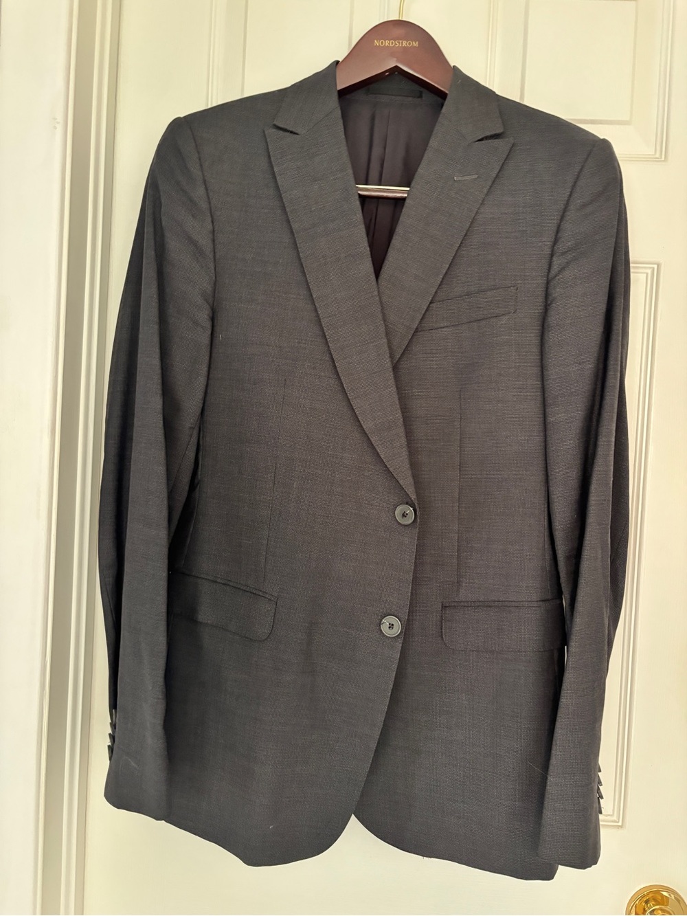 Z Zegna Charcoal Gray Two-Button Wool Blend Blazer